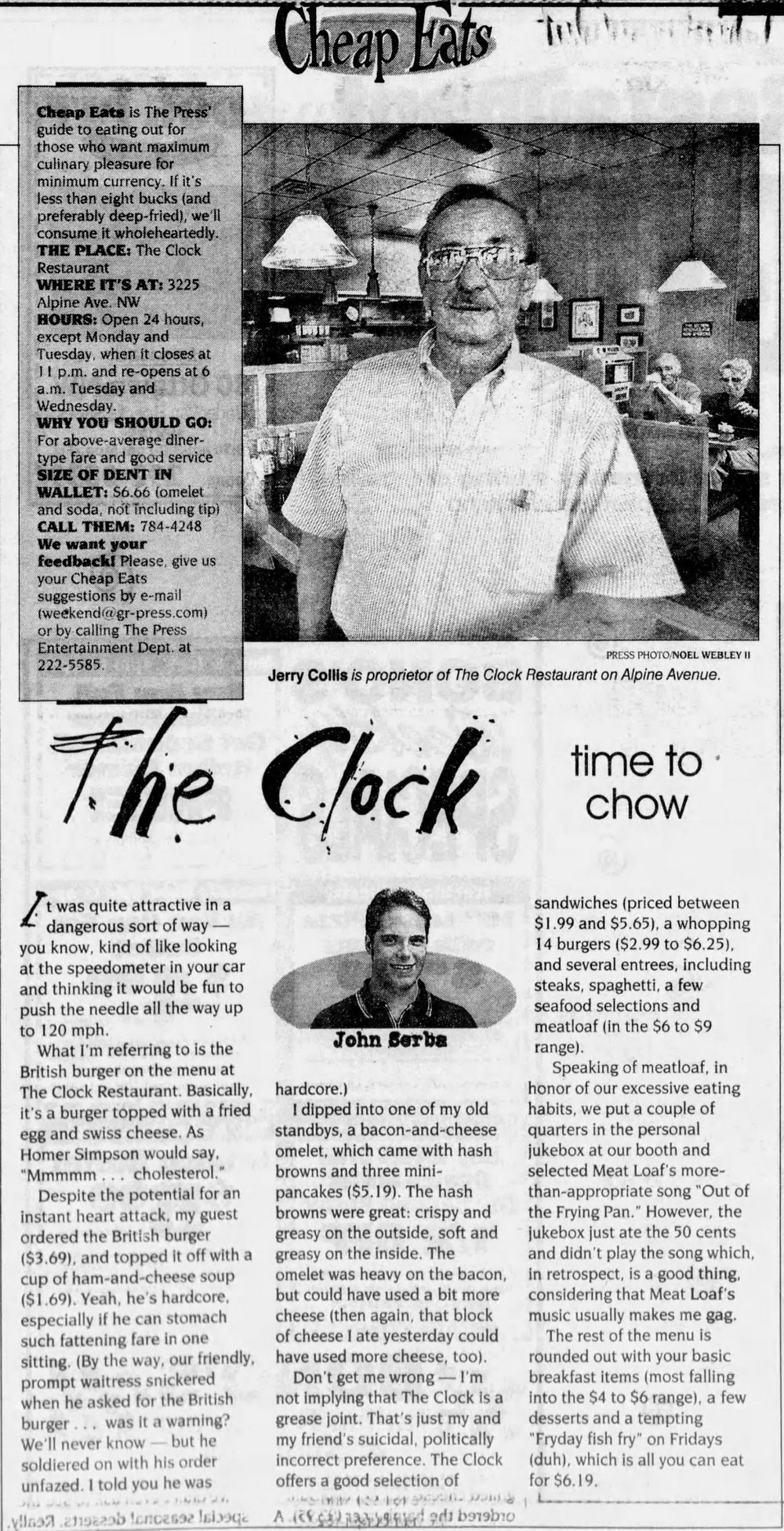 Clock Restaurant - Jun 23 2000 Article